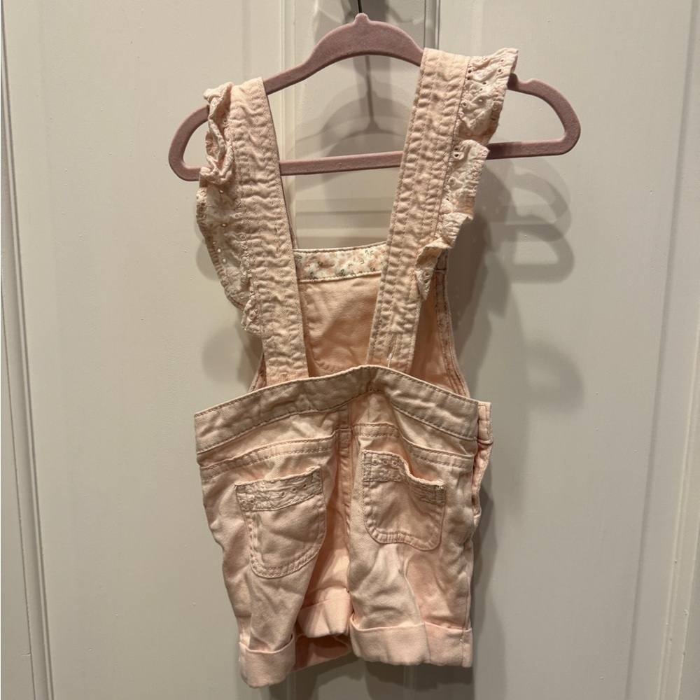 Artisan NY 12M Girls Light Pink Frill Overall Shorts - Picture 5 of 7